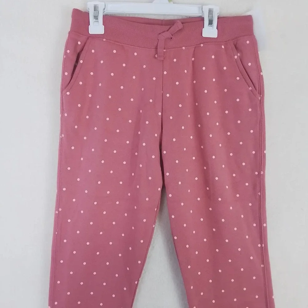 Oshkosh Fleece Lined High Rise Jogger Girl's Size‎ 14 in Pink Polka Dots